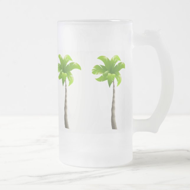 Palmiers Frosted 16 oz Frosted Glass Mug (Droit)