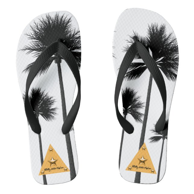 Palmiers noirs Tongs blancs (Semelle)