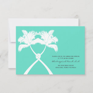 Palmiers noués Carte de réception de mariage tropi