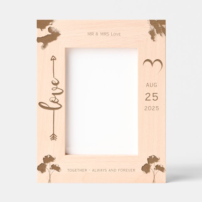 Palmiers Romantique Plage Cadre de mariage (Recto)