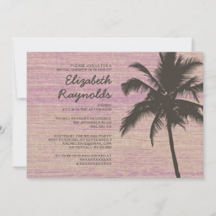 Palmiers rustiques Burlap Bridal Shows Invitations