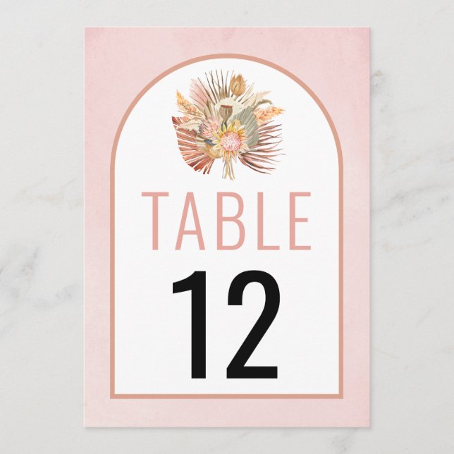 Palmiers séchés et pampas herbe douce rose mariage (Devant)