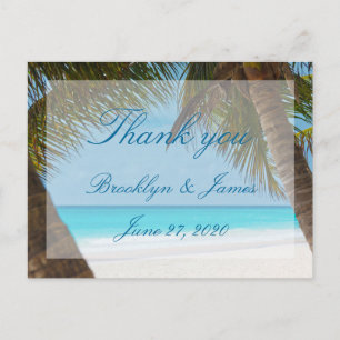 Palmiers Sur La Plage Mariage Merci Cartes postale
