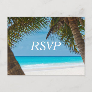 Palmiers Sur Plage Mariage RSVP Cartes postales