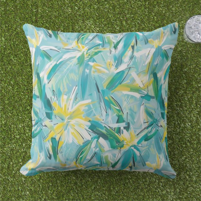 Palmiers tropicaux Coussin extérieur (Herbe)