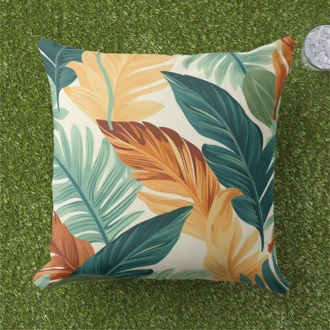 Palmiers tropicaux Coussin extérieur (Herbe)