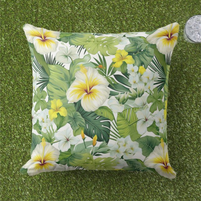 Palmiers tropicaux Coussin extérieur (Herbe)