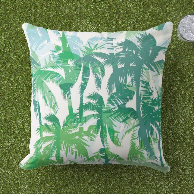 Palmiers tropicaux Coussin extérieur (Herbe)