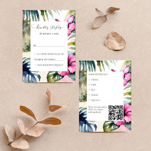 Palmiers tropicaux de plage hibiscus mariage carte