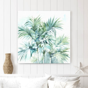 Palmiers tropicaux en toile d'aquarelle Imprimer