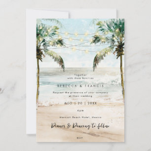 palmiers tropicaux invitation de mariage sur la pl
