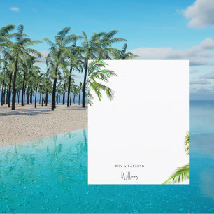 Palmiers tropicaux Nom personnalisé Papeterie