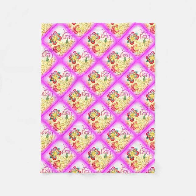 palmiers tropicaux roses couverture polaire (Devant)