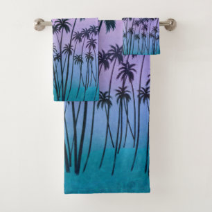 Palmiers turquoise-violet avec ou sans initiale