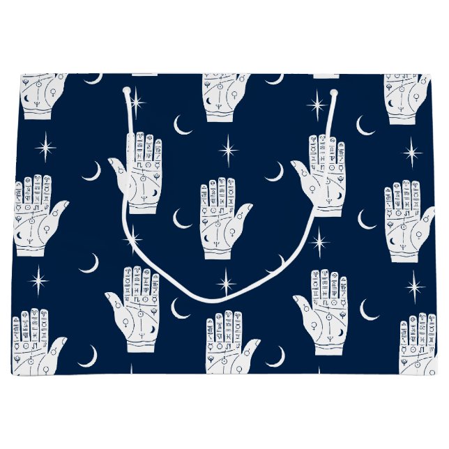 Palmistie Grand Sac Cadeau Avec Main Chiromancière (Devant)