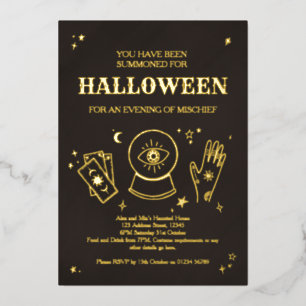 Palmistry Witchy Halloween Party Invitation