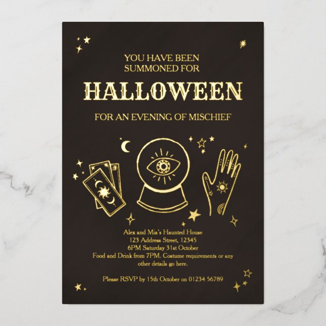 Palmistry Witchy Halloween Party Invitation (Recto)