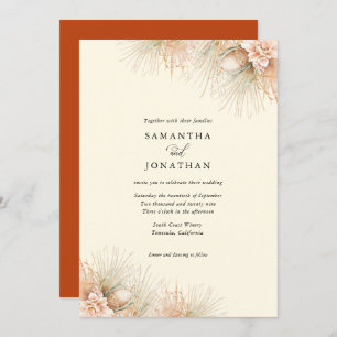 Palms séchés Boho Terracotta Faire-part de mariage