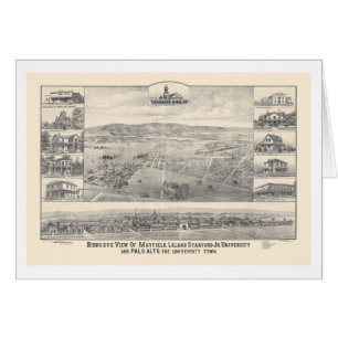 Palo Alto, carte panoramique 1888 (1658A) de CA