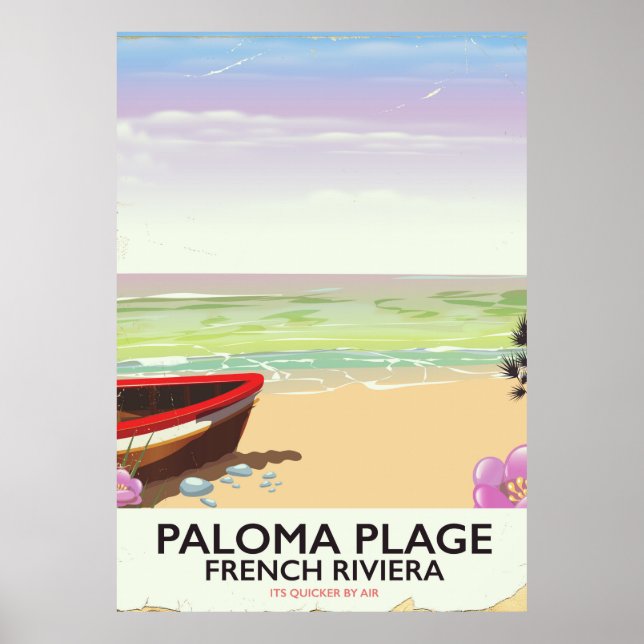 Paloma Plage, affiche de voyage de la Côte d'Azur (Devant)