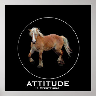 Palomino Belge Brouillon Cheval ATTITUDE Poster