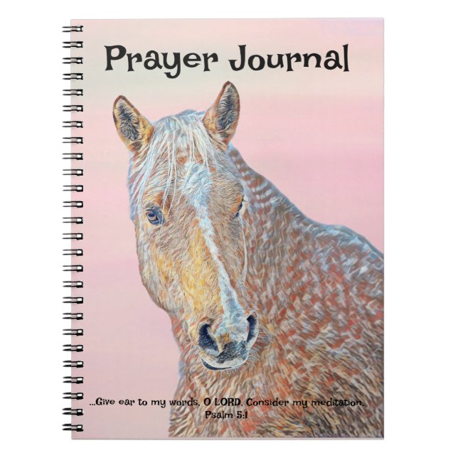 Palomino Horse Art Bible Verse Journal de prière (Devant)
