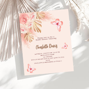 Pampa papillon budget Douche nuptiale invitation