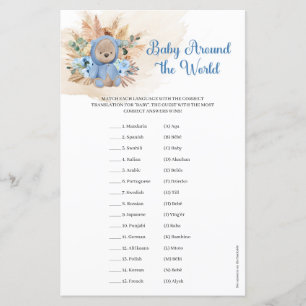 Pampas bébé ours en peluche tropical autour du mon