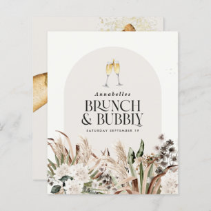 Pampas de douche nuptiale champagne brunch bubbly