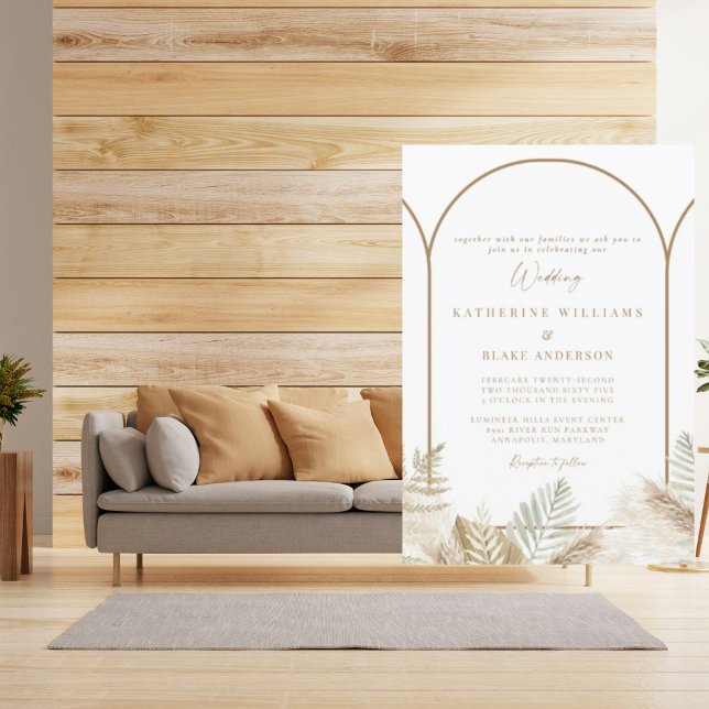 Pampas et Invitation neutre or tout simple (Créateur téléchargé)