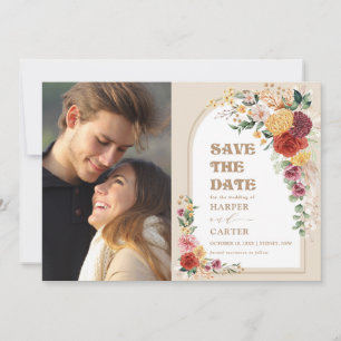 Pampas Floral Boho Rustique Enregistrer la date Ph