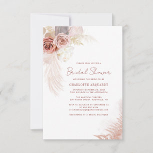 Pampas Gras Fête des mariées moderne Invitation bu