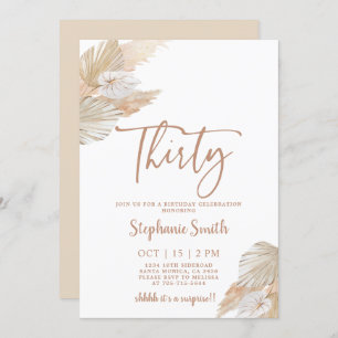 Pampas Grass 30th Birthday Invitation