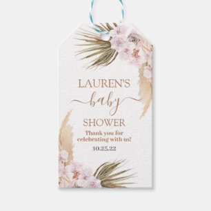 Pampas Grass baby shower étiquettes cadeaux