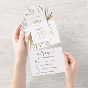 Pampas Grass Bohéian Boho Faire-part de mariage