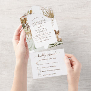 Pampas Grass Bohéian Boho Faire-part de mariage