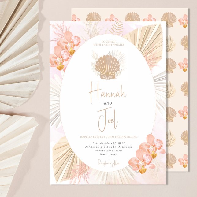 Pampas Grass Boho Beach Wedding Invitation (Créateur téléchargé)