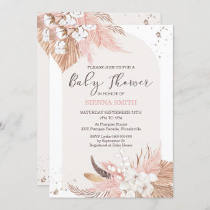 Pampas Grass Boho Desert Baby shower Invitation