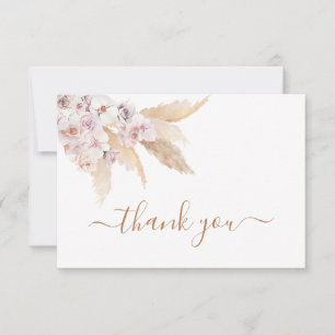 Pampas Grass boho merci Note Cartes