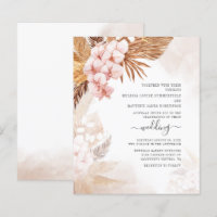 Pampas Grass Boho Terracotta Faire-part de mariage