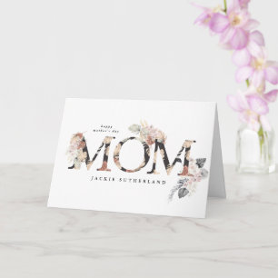 Pampas Grass Floral Photo Boho Modern Mom Carte de