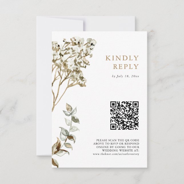 Pampas Grass Mariage Boho QR Code RSVP (Devant)