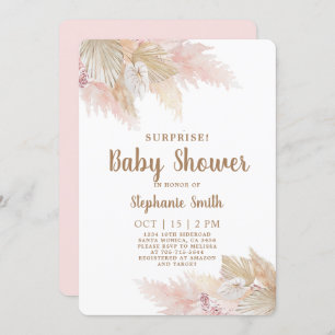 Pampas Grass Surprise Baby shower Invitation fille