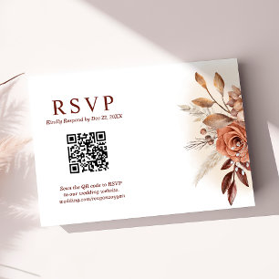 Pampas Grass Terra QR Code Mariage floral RSVP