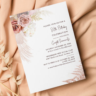 Pampas Grass Terracotta 80e anniversaire Invitatio