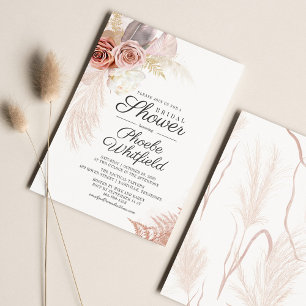 Pampas Grass Terracotta Bridal Show Invitation