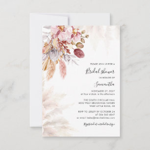 Pampas Grass Terracotta Bridal Show Invitation