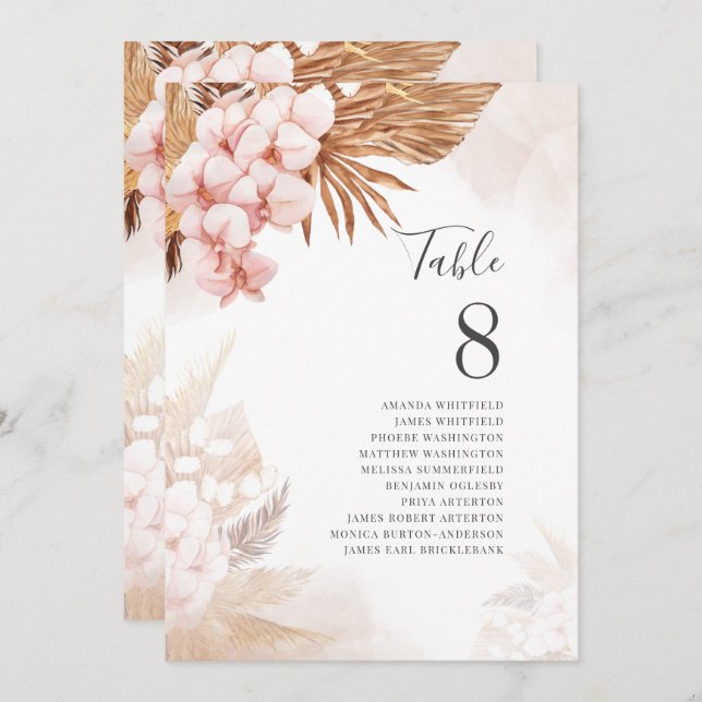 Pampas Grass Terracotta Siège Table Numéro 8 (Devant / Derrière)