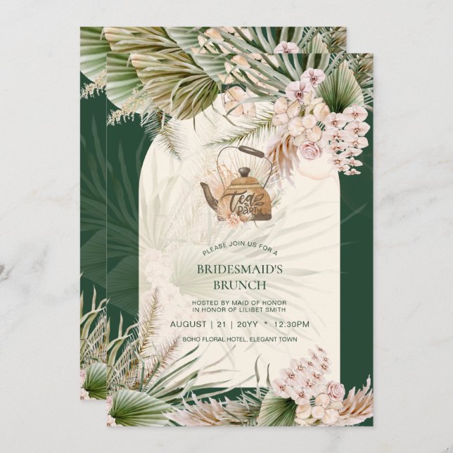 Pampas Grass THÉ Fête des mariées Déjeuner (Devant / Derrière)