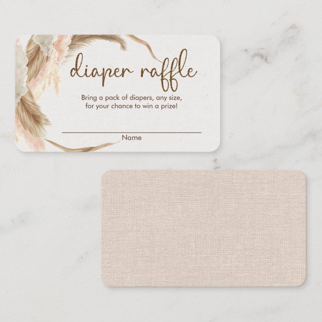 Pampas herbe boho baby shower de couche cartes de  (Devant / Derrière)